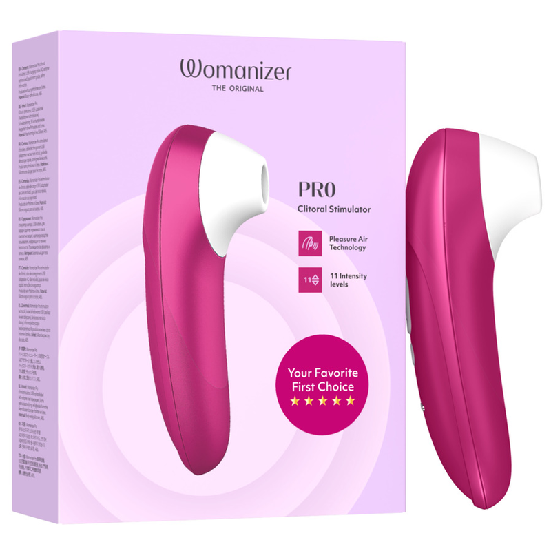 WOMANIZER - PRO ESTIMULADOR DE CLÍTORIS POR SUCCIÓN 11 NIVELES ROSA VIBRANTE