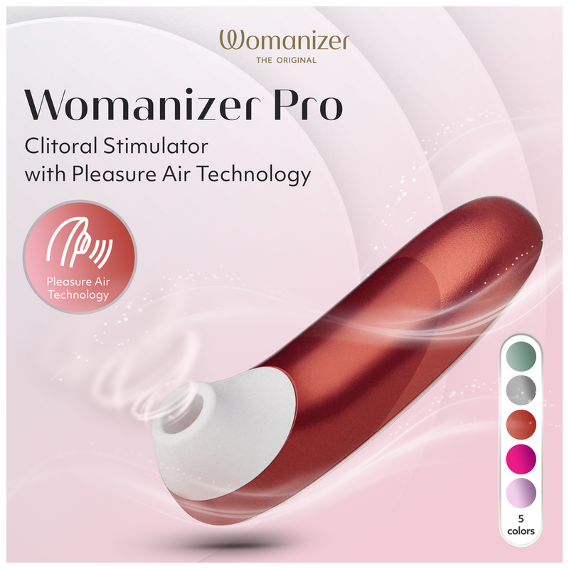 WOMANIZER - PRO ESTIMULADOR DE CLÍTORIS POR SUCCIÓN 11 NIVELES ROJO BURDEOS