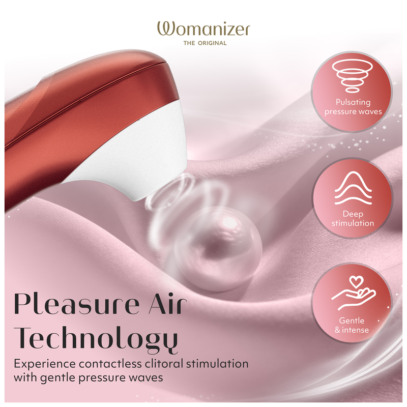 WOMANIZER - PRO ESTIMULADOR DE CLÍTORIS POR SUCCIÓN 11 NIVELES ROJO BURDEOS