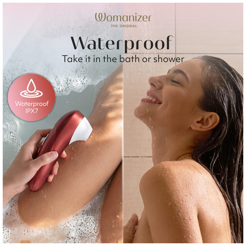 WOMANIZER - PRO ESTIMULADOR DE CLÍTORIS POR SUCCIÓN 11 NIVELES ROJO BURDEOS
