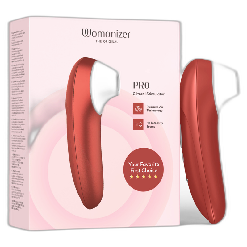 WOMANIZER - PRO ESTIMULADOR DE CLÍTORIS POR SUCCIÓN 11 NIVELES ROJO BURDEOS