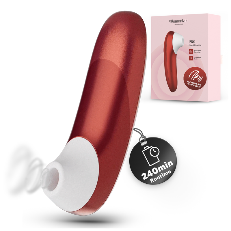 WOMANIZER - PRO ESTIMULADOR DE CLÍTORIS POR SUCCIÓN 11 NIVELES ROJO BURDEOS