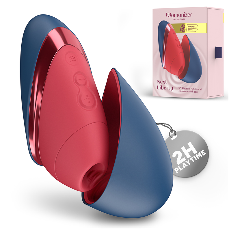 WOMANIZER - NEXT LIBERTY ESTIMULADOR DE CLÍTORIS 3D PLEASURE AIR AZUL/ROJO