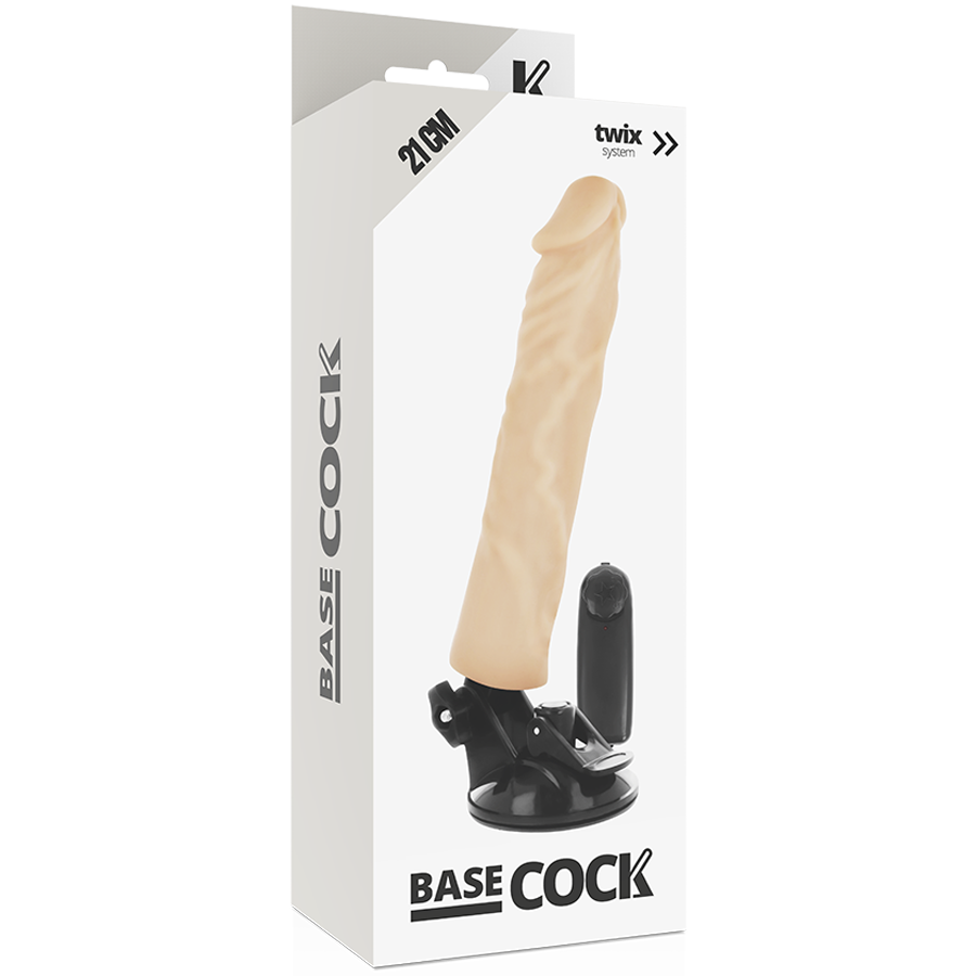 BASECOCK - VIBRADOR REALÍSTICO CONTROL REMOTO NATURAL 21 CM -O- 4 CM