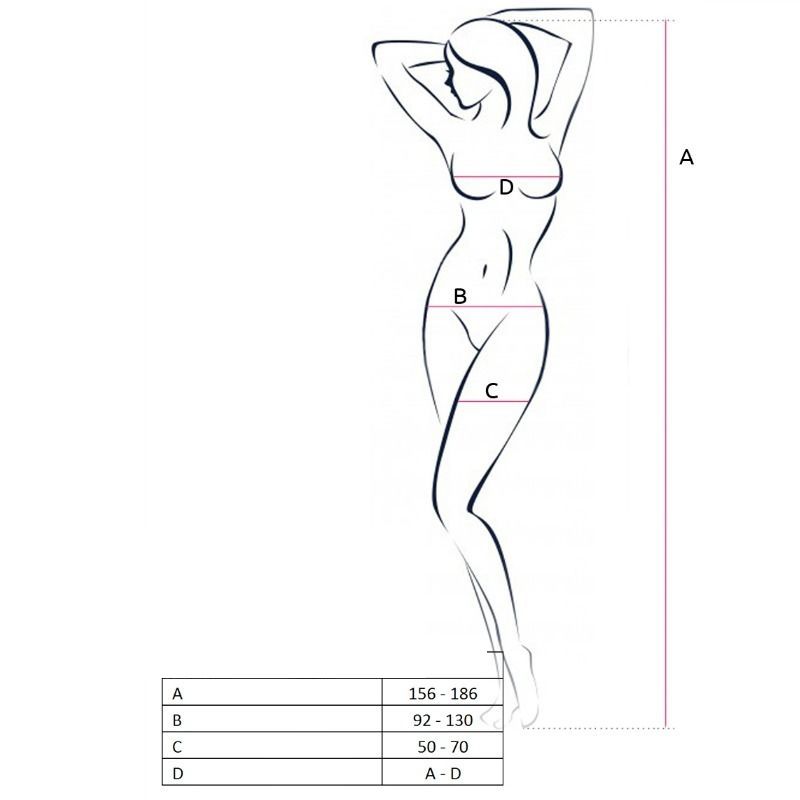 PASSION - WOMAN BS062 BODYSTOCKING BLANCO TALLA ÚNICA