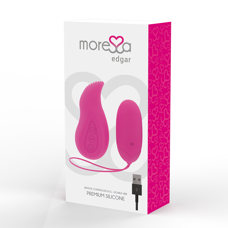 MORESSA - EDGAR SET DUO HUEVO REMOTO Y MANDO CON VIBRACIÓN INCORPORADA PREMIUM SILICONE CONTROL REMOTO