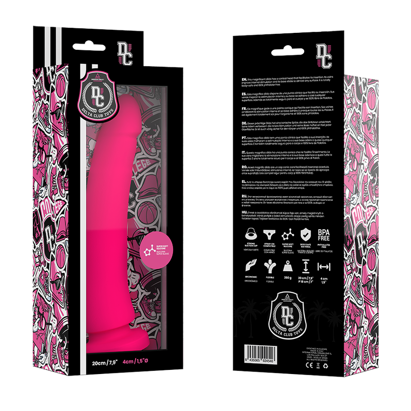 DELTA CLUB - DILDO REALISTA ROSA SILICONA MEDICA 20 CM -O- 4 CM