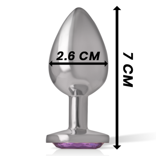 INTENSE - PLUG ANAL METAL ALUMINIO CON CRISTAL VIOLETA TALLA S