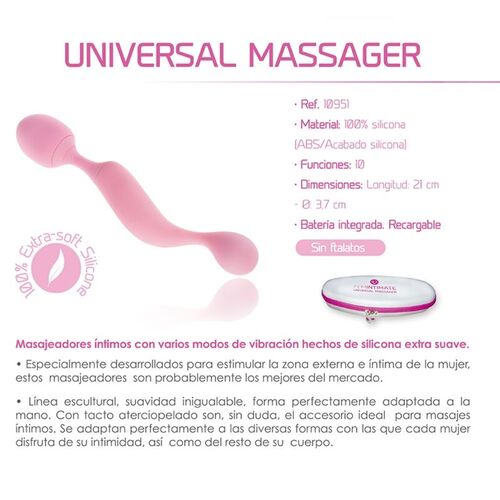 FEMINTIMATE - MASAJEADOR UNIVERSAL VIBRADOR SILICONA ROSA