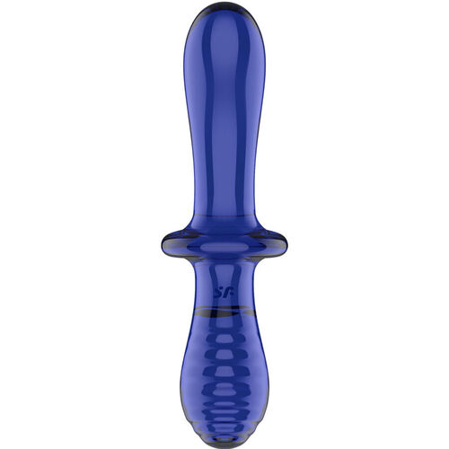 SATISFYER - DOUBLE CRYSTAL DILDO AZUL