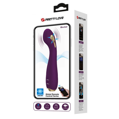 PRETTY LOVE - HECTOR VIBRADOR ELECTROSHOCK POR CONTROL POR APP LILA