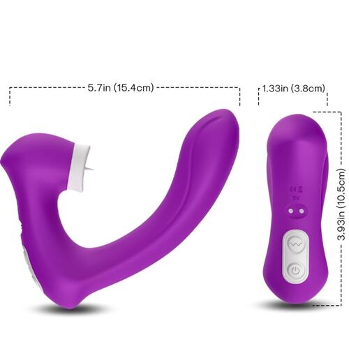 ARMONY - SECRETKISS ESTIMULADOR CON LENGUA CLITORIS & VIBRADOR CURVO VIOLETA