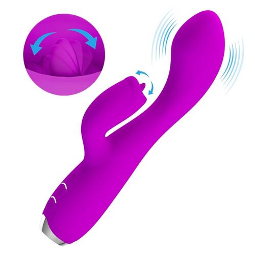 PRETTY LOVE - GLORIA VIBRADOR CONEJO RECARGABLE-IMPERMEABLE MORADO