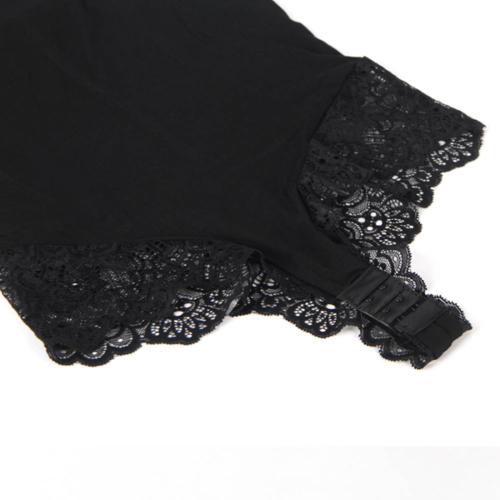 SUBBLIME - TEDDY DETALLE ENCAJE FLORAL NEGRO S/M