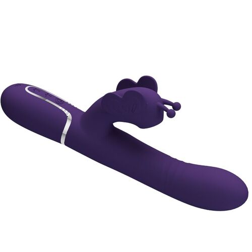 PRETTY LOVE - VIBRADOR RABBIT MULTIFUNCIÓN 4 EN 1 MARIPOSA MORADO