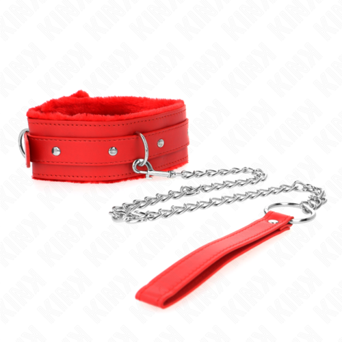 KINK - COLLAR CON CORREA 65 CM CON RESTRICCIONES ROJO AJUSTABLE 36-42 CM X 5.5 CM