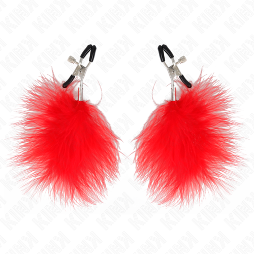 KINK - PINZAS PARA PEZONES CON PLUMA ROJO 7 CM