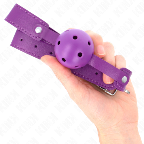 KINK - MORDAZA DE BOLA 4.5 CM TRANSPIRABLE MORADO 65 x 2.5 CM