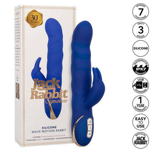 CALEXOTICS - JACK VIBRADOR RABBIT MOVIMIENTO DE ONDAS AZUL