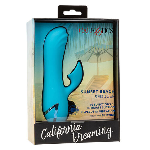 CALEXOTICS - SUNSET BEACH SEDUCER VIBRADOR Y ESTIMULADOR 10 FUNCIONES AZUL