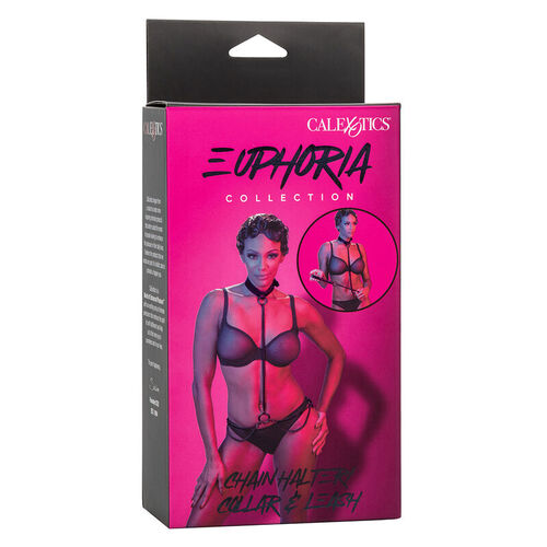 CALEXOTICS - EUPHORIA COLLAR HALTER Y CORREA CON CADENA