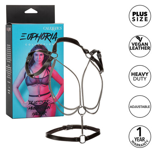 CALEXOTICS - EUPHORIA ARNÉS ESTILO CABESTRO CON MÚLTIPLES CADENAS PREMIUM TALLA PLUS