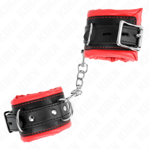 KINK - MUÑEQUERAS ESTILO HEAVY FORRO ROJO AJUSTABLE 20-30 CM X 6 CM