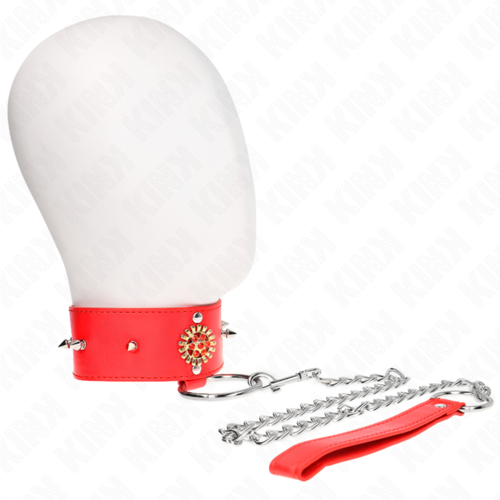 KINK - COLLAR CON CORREA 65 CM CUELLO DE DIAMANTES ROJO AJUSTABLE 35-51 CM X 7 CM