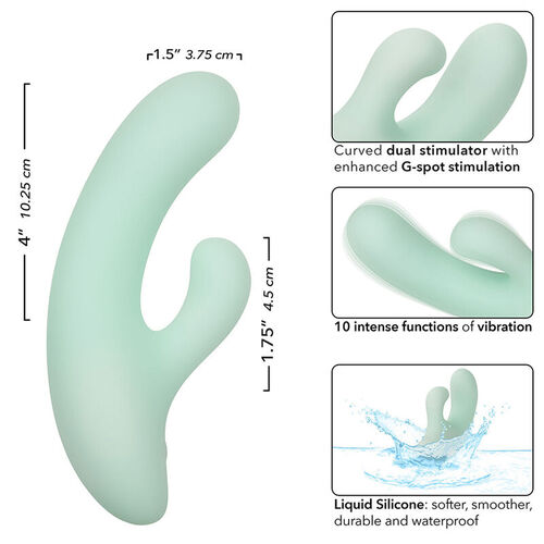 CALEXOTICS - PACIFICA FIJI VIBRADOR Y ESTIMULADOR PUNTO G 10 VIBRACIONES AQUA