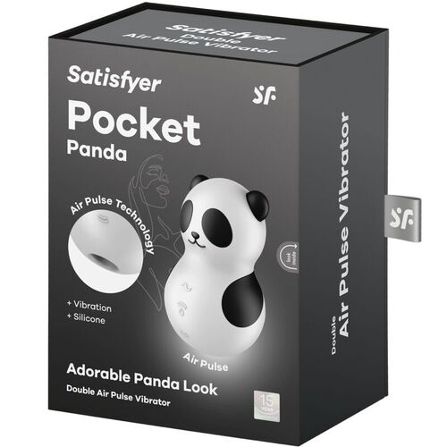 SATISFYER - POCKET PANDA ESTIMULADOR & VIBRADOR BLANCO Y NEGRO