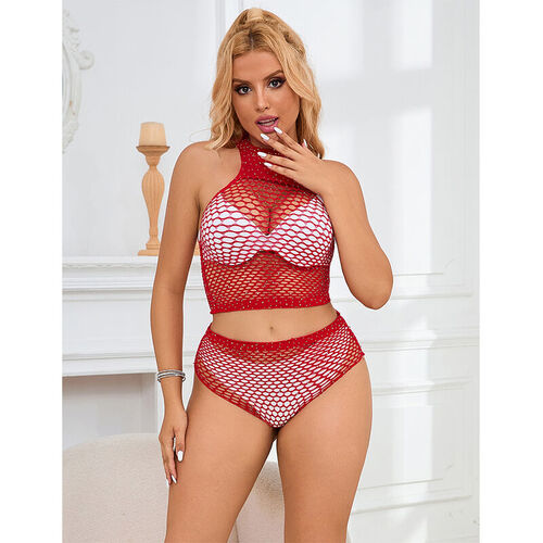 SUBBLIME - 952402 SET DE REJILLA CON BRILLANTES ROJO TALLA ÚNICA