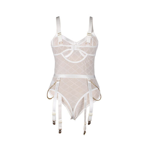 SUBBLIME - 954291 BODY CON CADENAS + LIGUEROS BLANCO L/XL