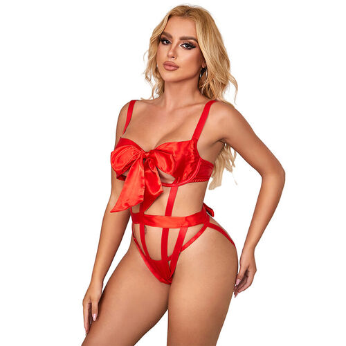 SUBBLIME - 954468 BODY SEXY CALADO CON LAZO ROJO S/M