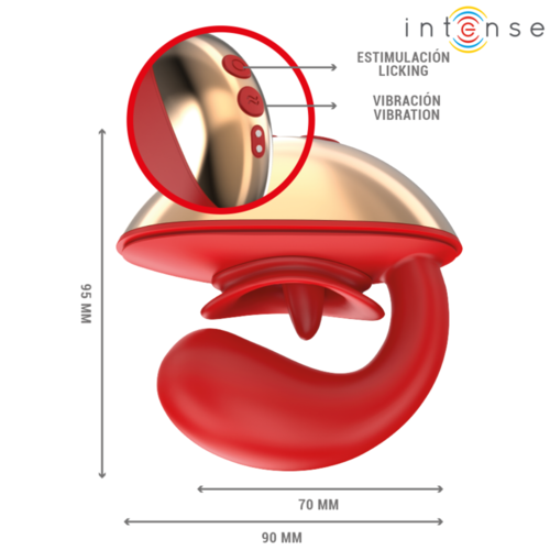 INTENSE - MARIAH VIBRADOR & ESTIMULADOR EN FORMA DE U 10 VIBRACIONES ROJO