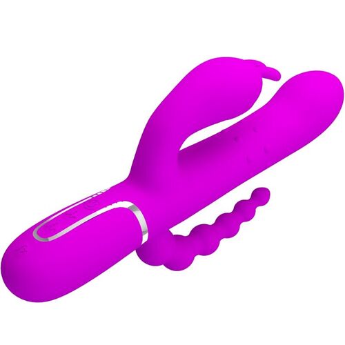 PRETTY LOVE - CAMMY TRIPLE VIBRADOR MULTIFUNCIÓN 4 EN 1 ROSA