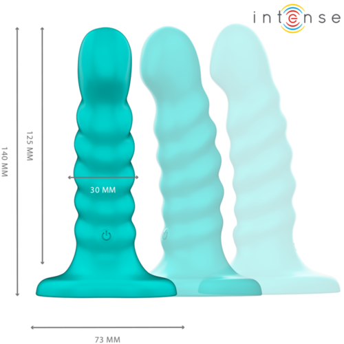 INTENSE - BUFFY VIBRADOR TALLA S DISEÑO EN ESPIRAL 10 VIBRACIONES AZUL CONTROL REMOTO