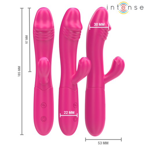 INTENSE - IVY VIBRADOR FLEXIBLE 10 VIBRACIONES CON LENGUA ESTIMULADORA ROSA