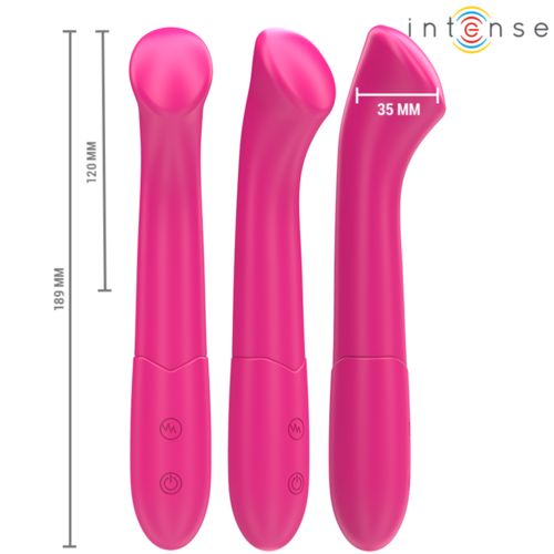 INTENSE - PATY VIBRADOR 19 CM FLEXIBLE 10 VIBRACIONES MODELO 2 ROSA