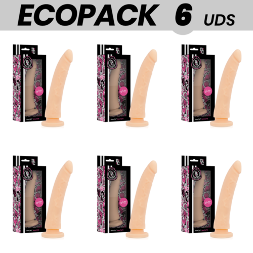 ECOPACK 6 UDS - DELTA CLUB TOYS DILDO NATURAL SILICONA MEDICA 17 CM -O- 3 CM