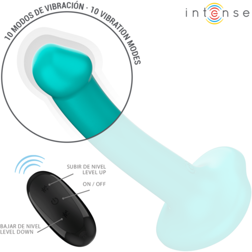 INTENSE - KATIE VIBRADOR CON VENTOSA 10 VIBRACIONES AZUL OSCURO CONTROL REMOTO