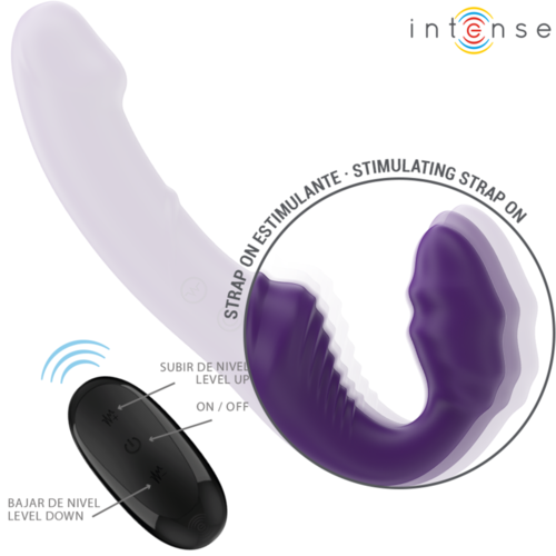 INTENSE - JILL VIBRADOR DOBLE 20 CM VIOLETA CONTROL REMOTO