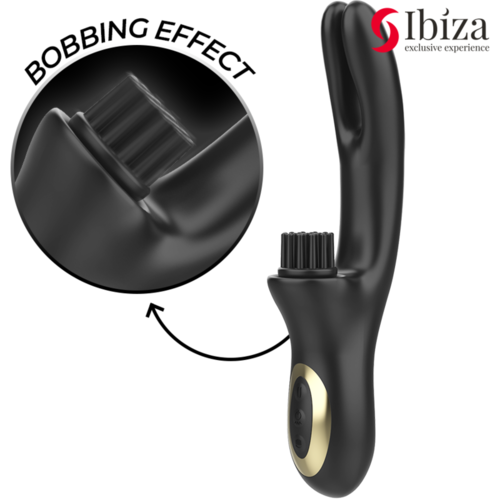 IBIZA - VIBRADOR HI-TECH RABITT BRUSHING MULTI CELDAS CLITORIALES Y DOBLE WAVE