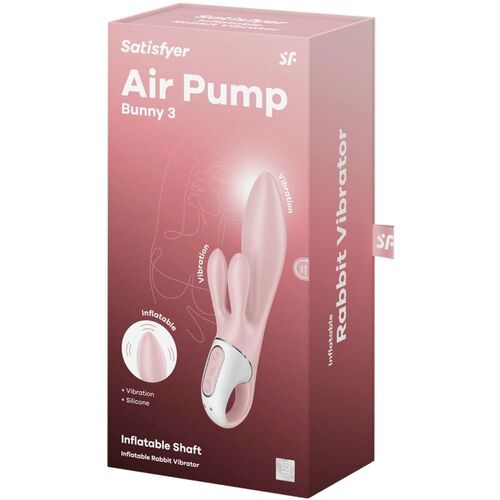 SATISFYER - AIR PUMP BUNNY 3 INFLABLE VIBRADOR RABBIT ROSA