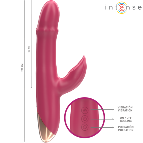 INTENSE - CHLOE VIBRADOR MULTIFUNCIÓN 3 EN 1 ROJO