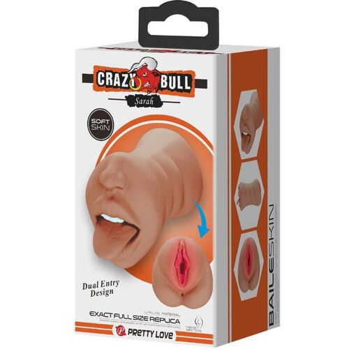 CRAZY BULL - SARAH MASTURBADOR DOBLE BOCA & VAGINA NATURAL