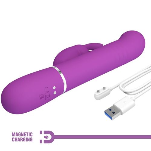 PRETTY LOVE - COALE VIBRADOR RABBIT MULTIFUNCIÓN 4 EN 1 MORADO