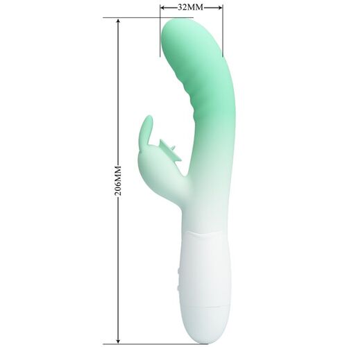 PRETTY LOVE - CERBERUS VIBRADOR RABBIT 3O VIBRACIONES VERDE