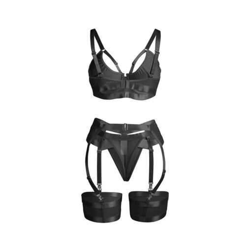 SUBBLIME - 955243 SET SUJETADOR CON LIGUERO BONDAGE NEGRO L/XL