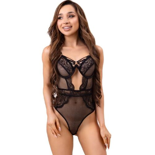 LIVCO CORSETTI FASHION - PAULA LC 20209 BODY CON ADORNOS DE ENCAJE NEGRO S/M