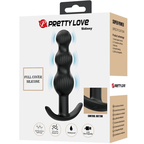 PRETTY LOVE - SIDNEY VIBRADOR ANAL 10 VIBRACIONES NEGRO